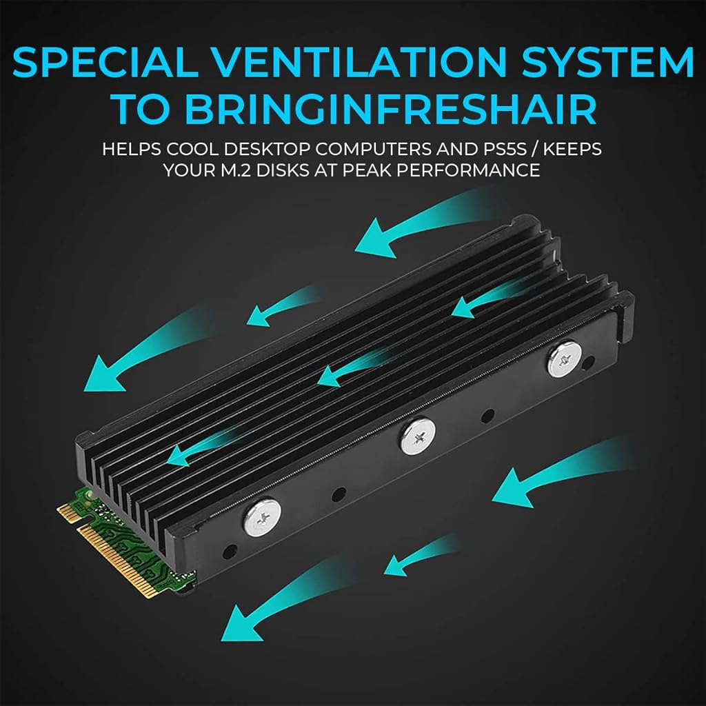 ZORBES® M.2 SSD Heatsink, Aluminum M.2 2280 SSD Heatsink with Thermal Silicone Pad for PC / PS5 M.2 PCIE NVMe SSD or M.2 SATA SSD ZORBES® M.2 SSD Heatsink, Aluminum M.2 2280 SSD Heatsink with Thermal Silicone Pad for PC / PS5 M.2 PCIE NVMe SSD or M.2 SATA SSD